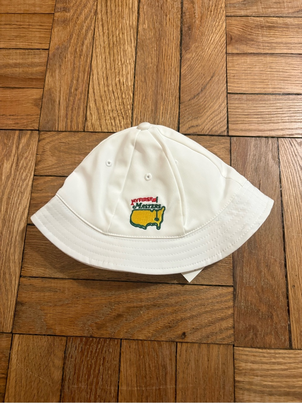 NWT Masters Kids White Bucket Hat with Green & Yellow Logo: My First Masters hat